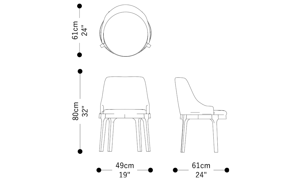 Image of the main dimensions of the product